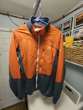 Men’s Two-Tone RedOrange & SlateBlue Ortovox Jacket - Mens Large.